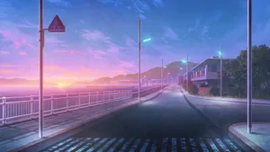 Shine Bright Like The Sun At The Blue And Purple Sunset Wallpaper