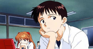 Shinji Daydreaming Evangelion Wallpaper