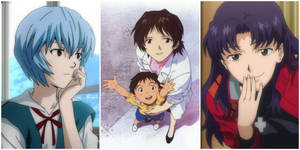 Shinji, Misato, And Rei From Evangelion Wallpaper