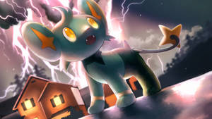 Shinx Lightning Near House Wallpaper