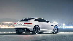 Shiny Lights Silver Jaguar Car Wallpaper