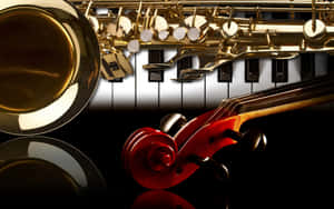 Shiny Orchestral Musical Instrument Landscape Wallpaper