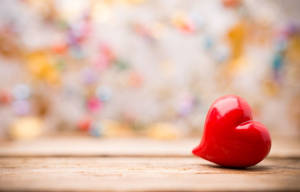 Shiny Red Heart Love Full Hd Wallpaper