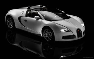 Shiny White Bugatti Car Wallpaper
