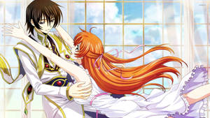 Shirley Jumping Onto Lelouch Lamperouge Arms Wallpaper