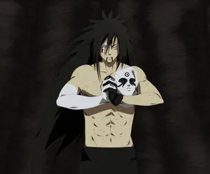 Shirtless Uchiha Madara With Mask Wallpaper