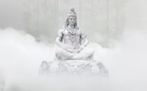 Shiv Shankar Misty Statue Wallpaper