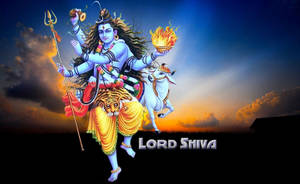 Shiv Tandav Dancing In Sunset Sky Wallpaper