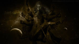 Shiva Black Deity With Four Arm Wallpaper