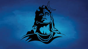 Shiva Black Stencil Portrait Wallpaper