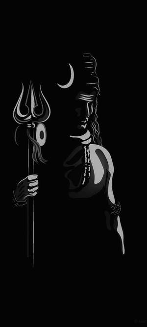 Shiva Black With Drum Trident Weapon Wallpaper