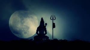 Shiva Black With Trishula Trident Wallpaper