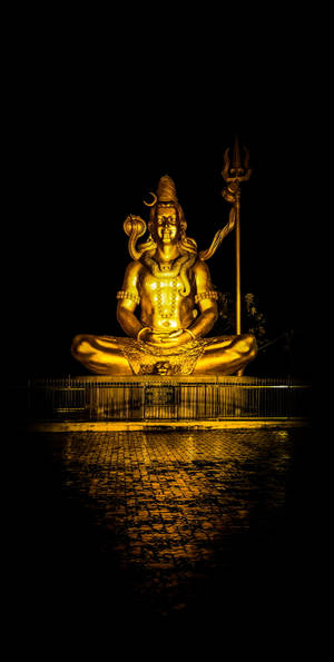 Shiva Iphone Gold Statue Meditating Wallpaper