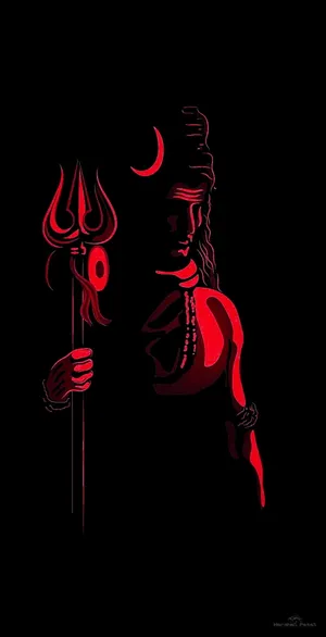 Shiva Iphone In Red Wallpaper