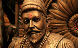 Shivaji Maharaj Gold Statue Hd Wallpaper