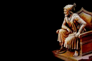 Shivaji Maharaj Statue On Black Background Wallpaper