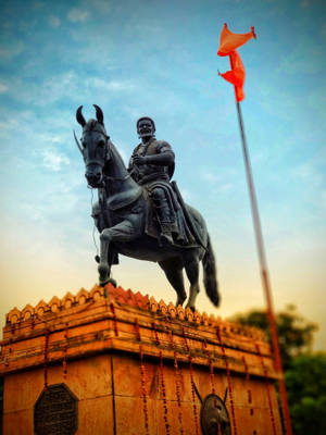 Shivaji Maharaj Statue Under The Sky Wallpaper