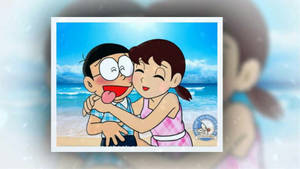 Shizuka Doraemon Beach Vacation Wallpaper