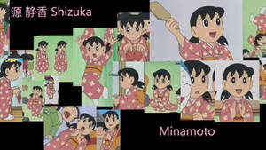 Shizuka Doraemon Pink Kimono Dress Wallpaper