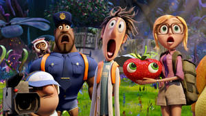 Shocked Characters From Cloudy With A Chance Of Meatballs 2 Wallpaper