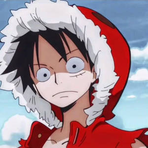 Shocked Luffy Pfp Heart Of Gold Outfit Wallpaper