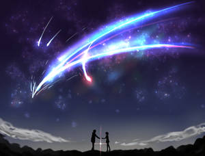 Shooting Stars Anime Landscape Wallpaper