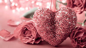 Show The World Your Glittering Spirit With These Beautiful Pink Hearts Wallpaper