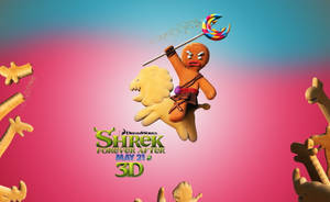 Shrek Forever After Feisty Gingerbread Man Wallpaper