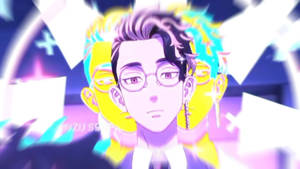 Shuji Hanma Neon Purple Yellow Art Wallpaper