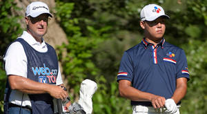 Si Woo Kim And His Caddie Wallpaper