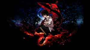 Sick Anime Boy Red And Black Umbrella Wallpaper