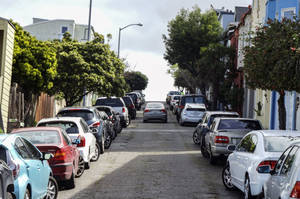 Side Of Street As Parking Space Wallpaper