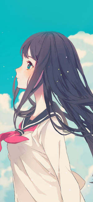 Side Profile Cute Anime Girl Iphone Wallpaper