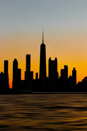 Silhouette Buildings Mobile Wallpaper