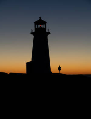 Silhouette Giant Lighthouse Wallpaper