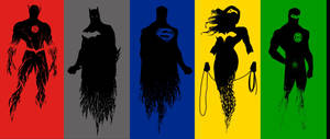 Silhouette Justice League Framed Print Wallpaper