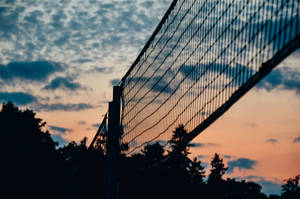 Silhouette Of A Net Volleyball 4k Wallpaper