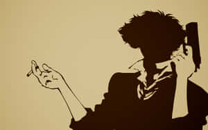 Silhouette Smoking Cowboy Bebop Aesthetic Wallpaper