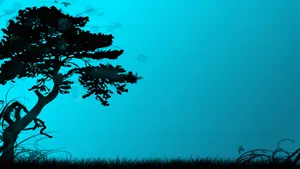 Silhouette Tree Art Wallpaper