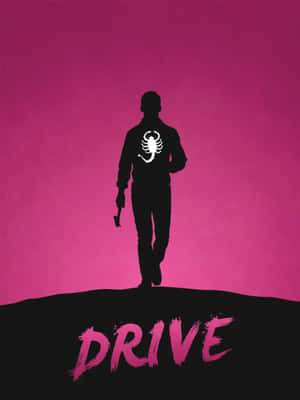 Silhouetted Figure Drive Movie Poster Wallpaper