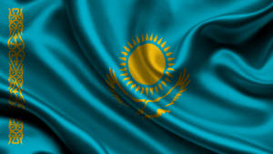 Silk Kazakhstan Flag Wallpaper