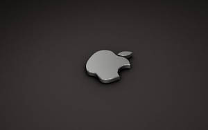 Silver 3d Apple Iphone Logo Lying Down Wallpaper