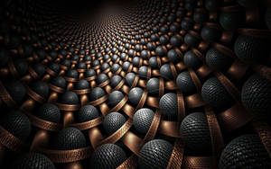 Silver And Bronze Textured Balls Graphic Wallpaper