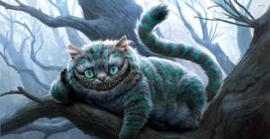 Silver Cheshire Cat Wallpaper
