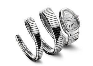 Silver Coiled Bvlgari Watch Wallpaper