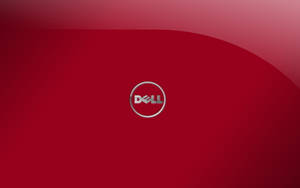 Silver Dell Laptop Logo On Red Wallpaper