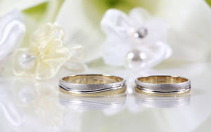 Silver Gold Wedding Rings Wallpaper