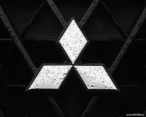 Silver Shining Wet Mitsubishi Logo Wallpaper