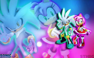 Silver The Hedgehog And Amy Rose Wallpaper