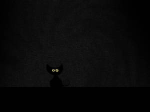 Simple Black Cat Eyes Halloween Aesthetic Wallpaper
